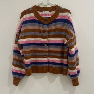 Madewell Striped Knit Cardigan – Cozy Cropped Sweater